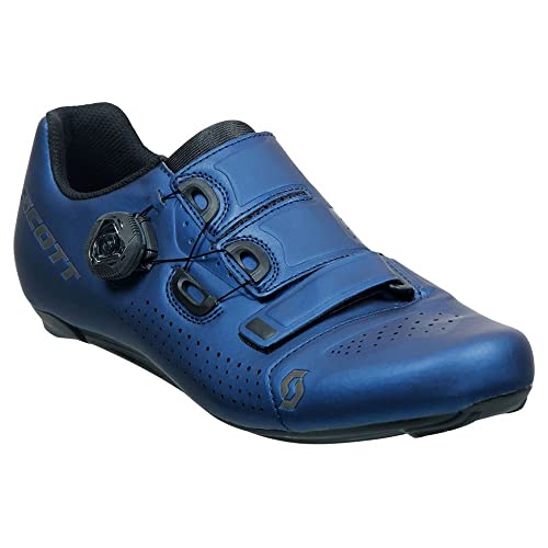 SCOTT Road Team Boa - Zapatillas de Ciclismo para Correr, Color Azul Metalizado, Talla 42