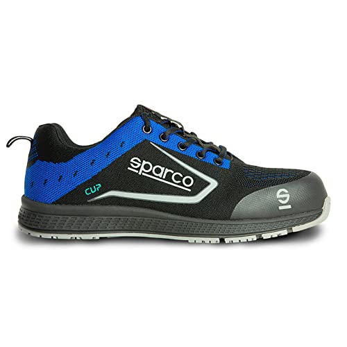 Sparco Teamwork Scarpa Antinfortunistica Da Lavoro-Bassa per UOMO E DONNA-CUP-S1P SRC, Botas de Seguridad y contra Incendios Unisex Adulto, Nero/BLU, 41 EU