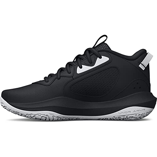 Under Armour UA Lockdown 6 Zapatillas de entrenamiento unisex, ligeras y transpirables zapatillas de baloncesto, color negro/negro/dorado metálico