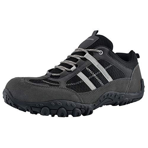 Knixmax Zapatillas de Senderismo para Hombre Zapatos de Montaña Zapatillas de Trail Running Ligeros Transpirable Antideslizante Zapatos de Trekking Gris 43EU