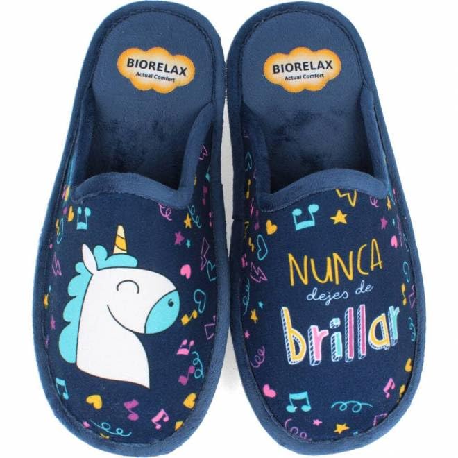 BioRelax - Zapatillas Mujer Unicornio Marino - Azul, 38