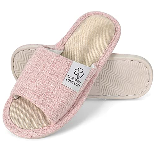 Colexy Zapatillas de Estar por Casa Hombre Mujer Antideslizantes Pantuflas Super Suaves De Secado Rápido Pantuflas de Invitados Interior Slippers Primavera Verano Pantuflas de Hotel Spa (Rosa, 40)