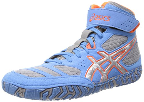 ASICS Zapatillas de Lucha Libre para Hombre Aggressor 2, Dusty Blue Silver Red Orange, 45.5 EU
